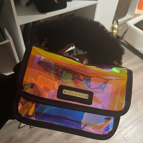 Juicy Couture handbag Iridescent with black fur top handle - Picture 3 of 6